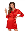 Дамски сатенен халат в червено Colette-0 снимка