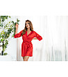 Дамски сатенен халат в червено Colette-1 снимка