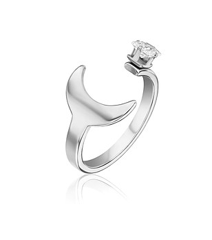 Сребрист дамски пръстен с кристал Lina снимка