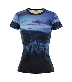 Дамска тениска от дишаща материя Mountain at night снимка