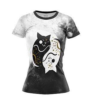 Дамска тениска от дишаща материя Cats print снимка