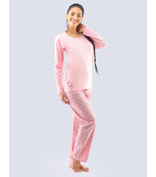 Памучна розова дамска пижама снимка