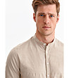 Бежова памучна мъжка риза-2 снимка