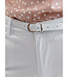 Бял дамски памучен панталон-3 снимка