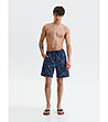 Тъмносини мъжки плажни шорти с принт Betsey-4 снимка