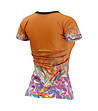 Дамска тениска в оранжево с флорален принт-1 снимка