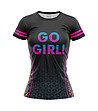 Дамска тениска в черно с принт Go Girl-0 снимка