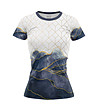 Дамска тениска от дишаща материя в бяло и синьо-0 снимка