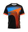 Мъжка тениска от дишаща материя в черно, оранжево и синьо-0 снимка