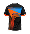 Мъжка тениска от дишаща материя в черно, оранжево и синьо-1 снимка