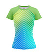 Дамска тениска от термоактивна материя в зелено и синьо-0 снимка