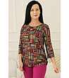 Многоцветна дамска блуза с ефектен принт Lamassu-0 снимка
