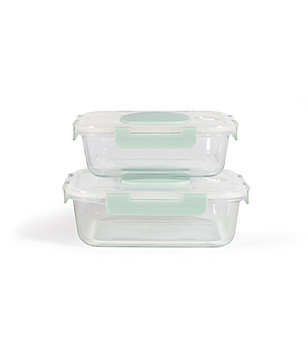 Комплект от 2 кутии за храна от боросиликатно стъкло с вакуум снимка