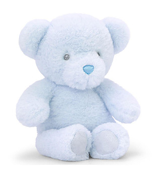 Бебешко мече в светлосиньо 16 см снимка