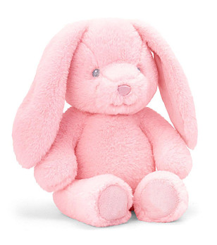 Бебешко зайче в розово 20 см снимка