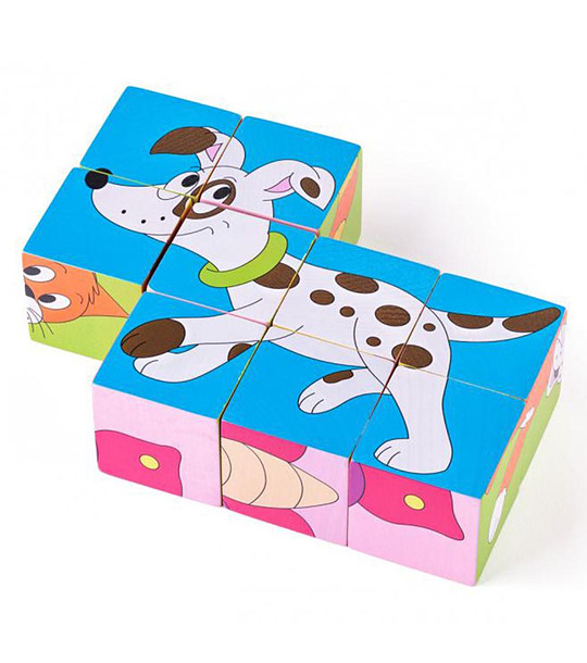 Дървени кубчета Животни снимка