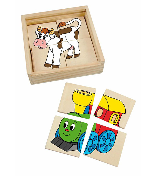 Мини пъзел Веселото влакче 4 пъзела в кутия снимка