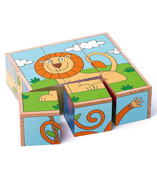 Дървени кубчета Диви животни снимка