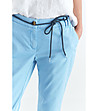 Светлосин дамски памучен панталон Nokoti-2 снимка