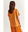Оранжева дамска тениска от органичен памук с щампа Love-1 снимка
