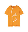 Оранжева дамска тениска от органичен памук с щампа Love-3 снимка