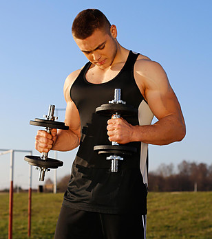 Мъжки спортен потник в черно и сиво Gymbol снимка