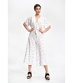 Дамски гащеризон в екрю с принт Denia снимка