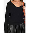 Ефектен дамски пуловер в черен цвят с кашмир Via-4 снимка