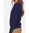 Мек дамски пуловер с кашмир в син нюанс Mella-3 снимка
