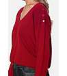 Мек дамски пуловер с кашмир в цвят брик Mella-3 снимка