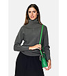 Ефектен овърсайз дамски пуловер в цвят антрацит Mia-2 снимка