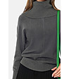 Ефектен овърсайз дамски пуловер в цвят антрацит Mia-3 снимка