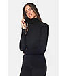 Черен дамски пуловер с кашмир Sia-2 снимка