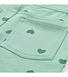 Детски памучен еластичен клин-панталон в зелен нюанс-3 снимка