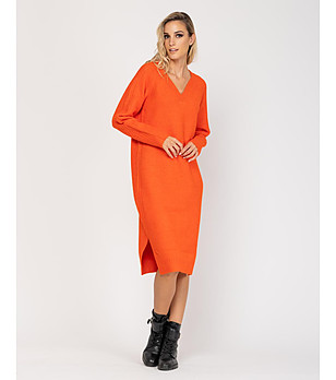 Оранжева рокля от фино плетиво Deina снимка