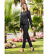 Черен елегантен комплект от сако и панталон-2 снимка