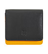Малък кожен портфейл в черно и жълто Flores-0 снимка