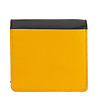 Малък кожен портфейл в черно и жълто Flores-2 снимка