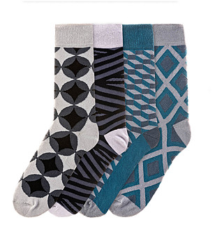 Комплект от 4 чифта мъжки памучни чорапи Broderick снимка