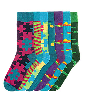 Комплект от 7 чифта мъжки памучни чорапи Nestor снимка