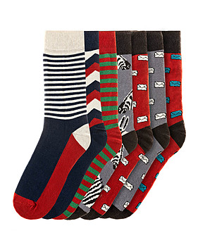 Комплект от 7 чифта мъжки памучни чорапи Alek снимка