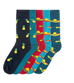 Комплект от 5 чифта мъжки памучни чорапи Vidrum снимка