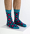 Комплект от 2 чифта мъжки памучни чорапи в синьо и циклама Hamlett-2 снимка