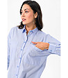 Светлосиня дамска памучна риза Imena-3 снимка