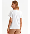 Дамска памучна широка тениска в бяло Letta-1 снимка