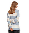 Дамски овърсайз пуловер в синьо-лилаво и екрю Cammie-1 снимка