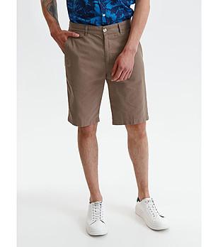 Кафяви мъжки памучни къси панталони Lark снимка