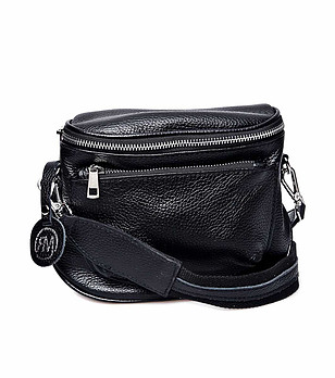 Малка дамска чанта за рамо в черно Rikita снимка