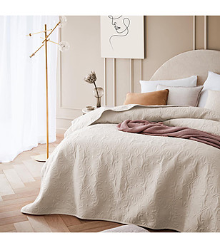 Шалте за легло в цвят крем Leila 170х210 см снимка