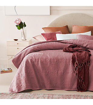 Шалте за легло в цвят пепел от роза Leila 220x240 см снимка